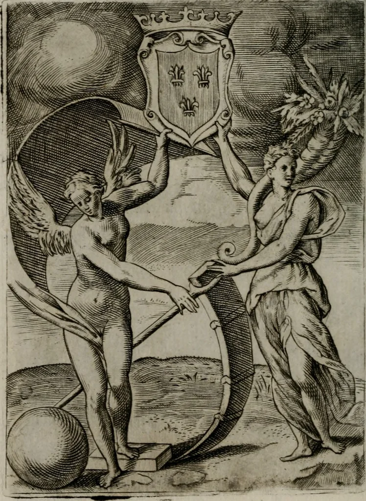 An illustration from Achillis Bocchii Bonon. Symbolicarum quaestionum, de vniuerso genere, quas serio ludebat, libri quinque, 1574, leaf 101