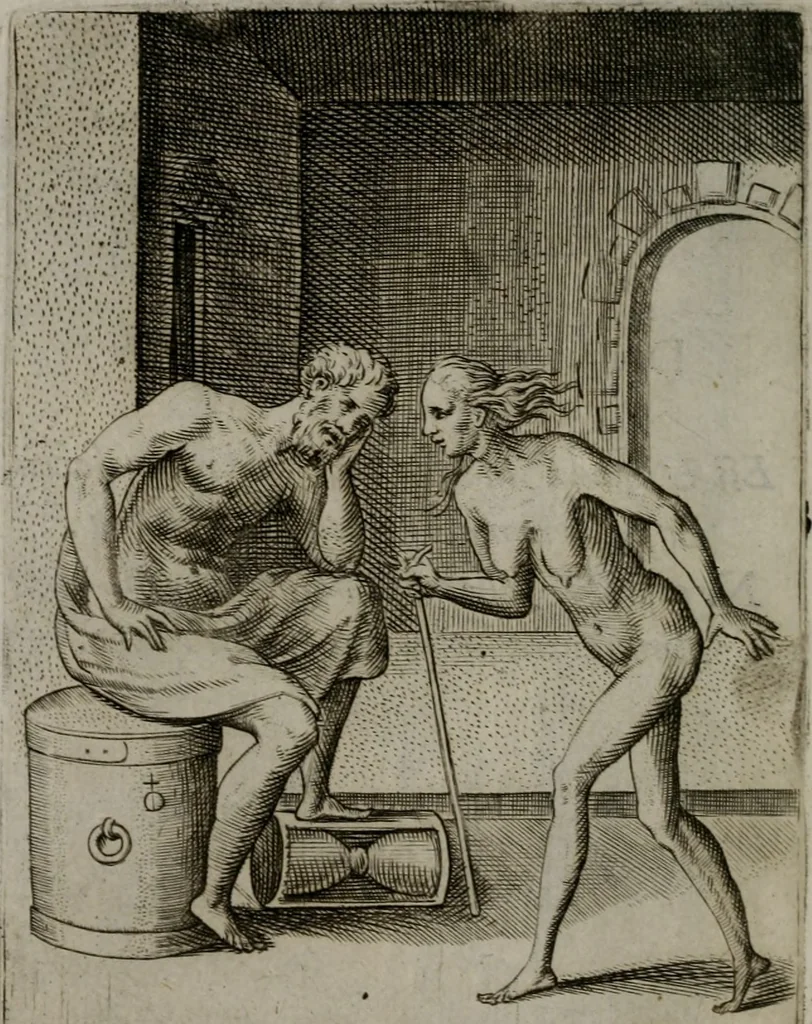 An illustration from Achillis Bocchii Bonon. Symbolicarum quaestionum, de vniuerso genere, quas serio ludebat, libri quinque, 1574, leaf 107