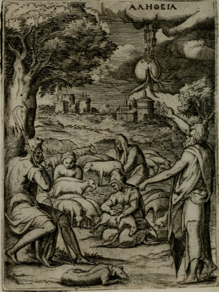 An illustration from Achillis Bocchii Bonon. Symbolicarum quaestionum, de vniuerso genere, quas serio ludebat, libri quinque, 1574, leaf 119