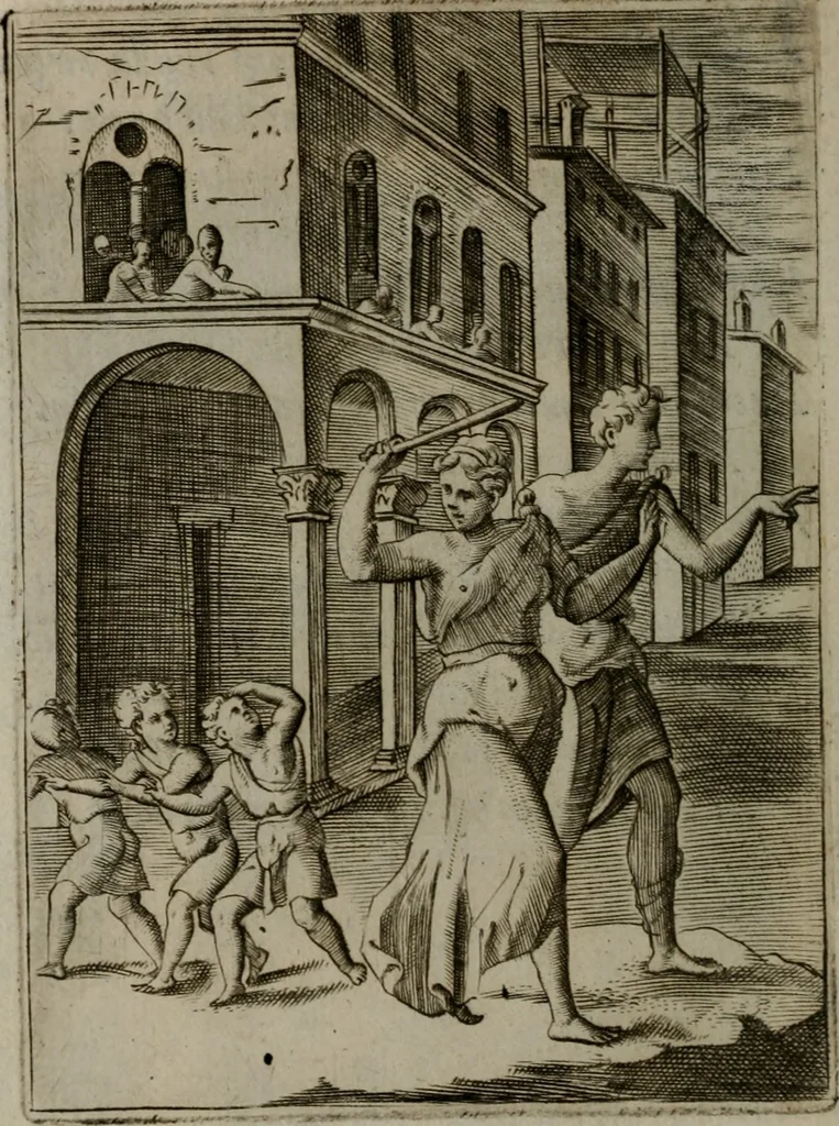 An illustration from Achillis Bocchii Bonon. Symbolicarum quaestionum, de vniuerso genere, quas serio ludebat, libri quinque, 1574, leaf 131