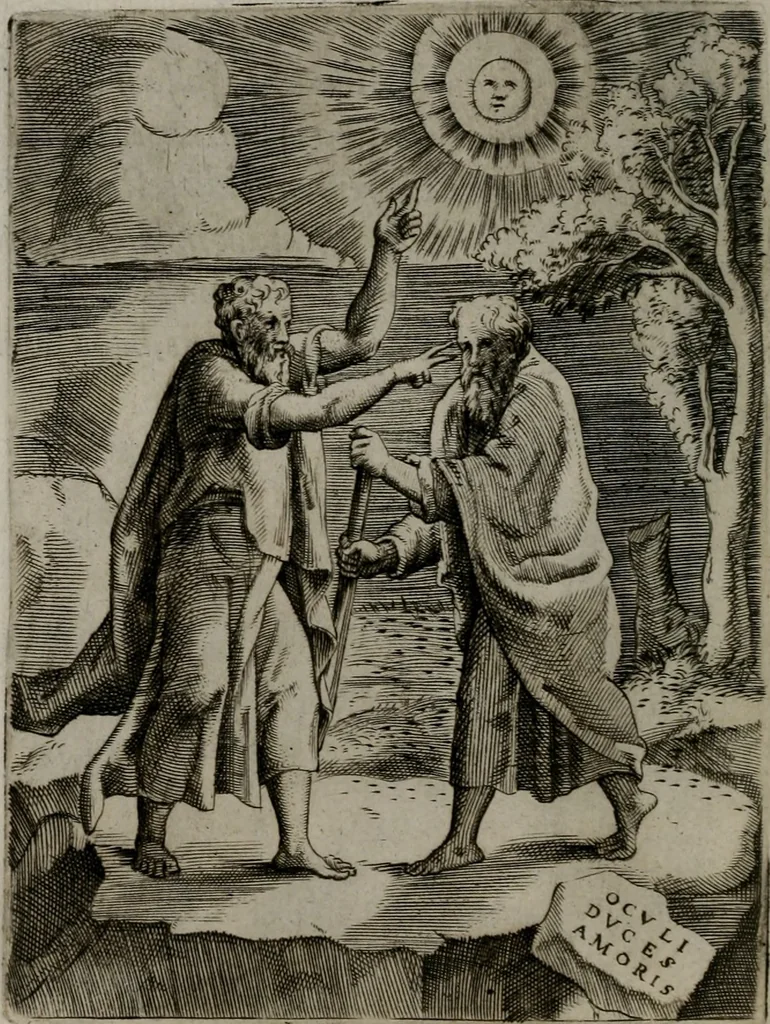 An illustration from Achillis Bocchii Bonon. Symbolicarum quaestionum, de vniuerso genere, quas serio ludebat, libri quinque, 1574, leaf 137