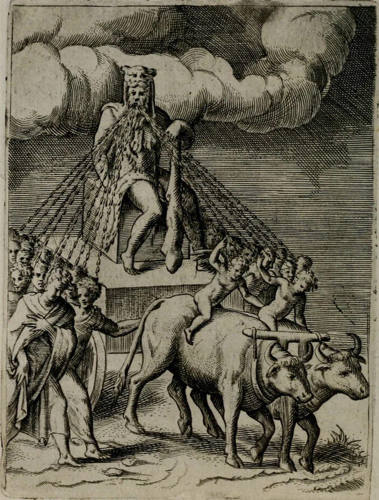 An illustration from Achillis Bocchii Bonon. Symbolicarum quaestionum, de vniuerso genere, quas serio ludebat, libri quinque, 1574, leaf 143