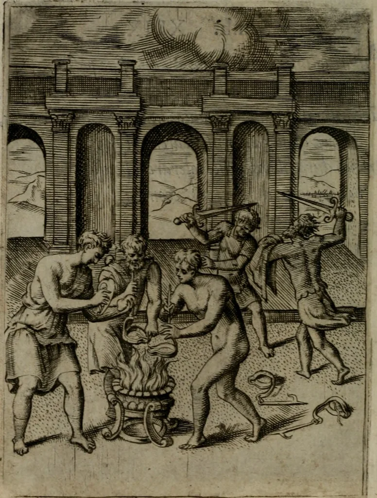An illustration from Achillis Bocchii Bonon. Symbolicarum quaestionum, de vniuerso genere, quas serio ludebat, libri quinque, 1574, leaf 159