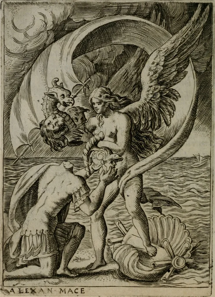 An illustration from Achillis Bocchii Bonon. Symbolicarum quaestionum, de vniuerso genere, quas serio ludebat, libri quinque, 1574, leaf 193