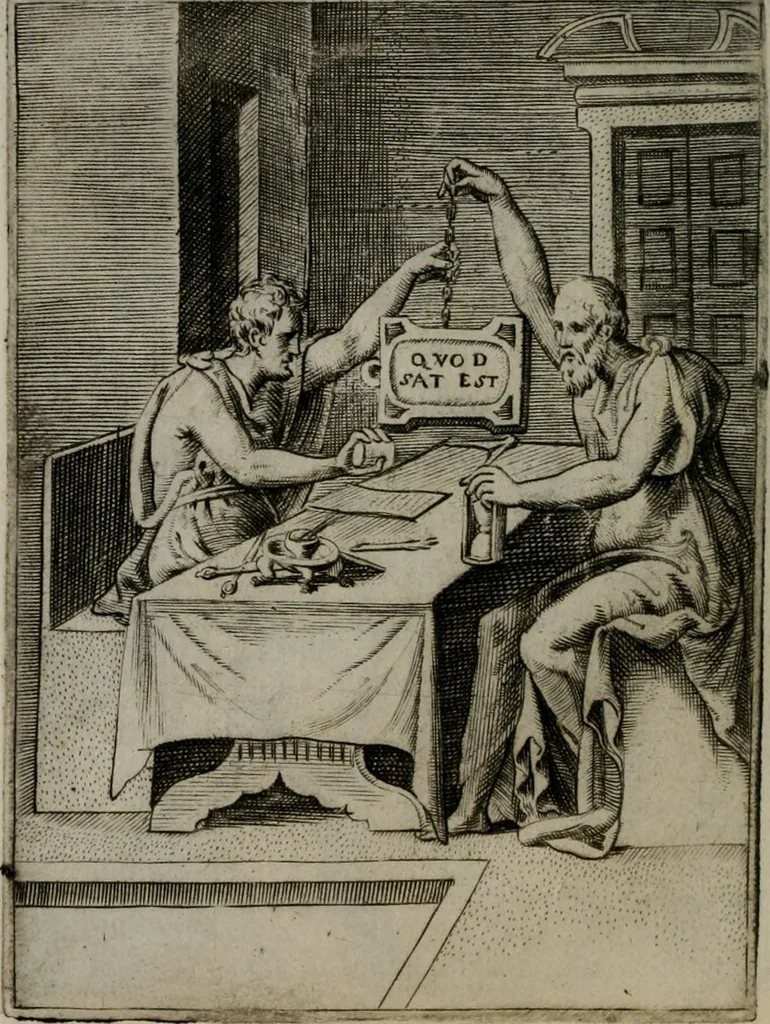 An illustration from Achillis Bocchii Bonon. Symbolicarum quaestionum, de vniuerso genere, quas serio ludebat, libri quinque, 1574, leaf 197