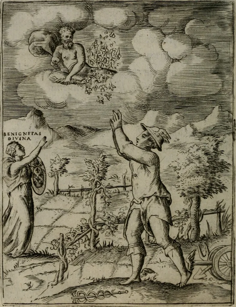 An illustration from Achillis Bocchii Bonon. Symbolicarum quaestionum, de vniuerso genere, quas serio ludebat, libri quinque, 1574, leaf 231