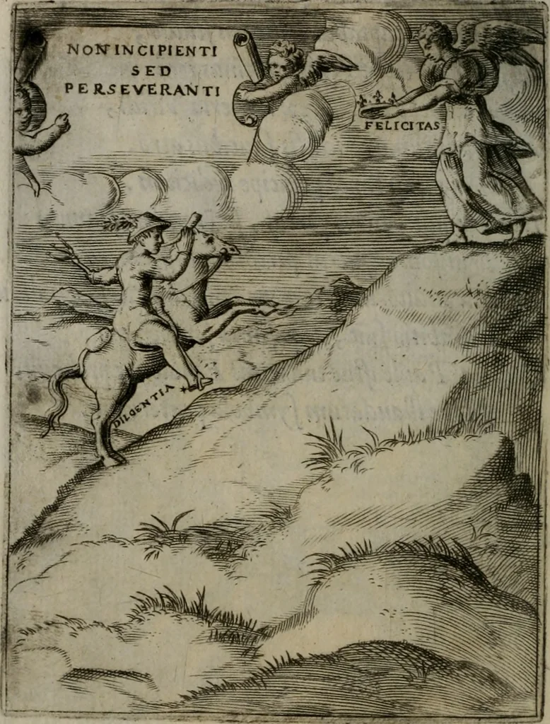 An illustration from Achillis Bocchii Bonon. Symbolicarum quaestionum, de vniuerso genere, quas serio ludebat, libri quinque, 1574, leaf 235