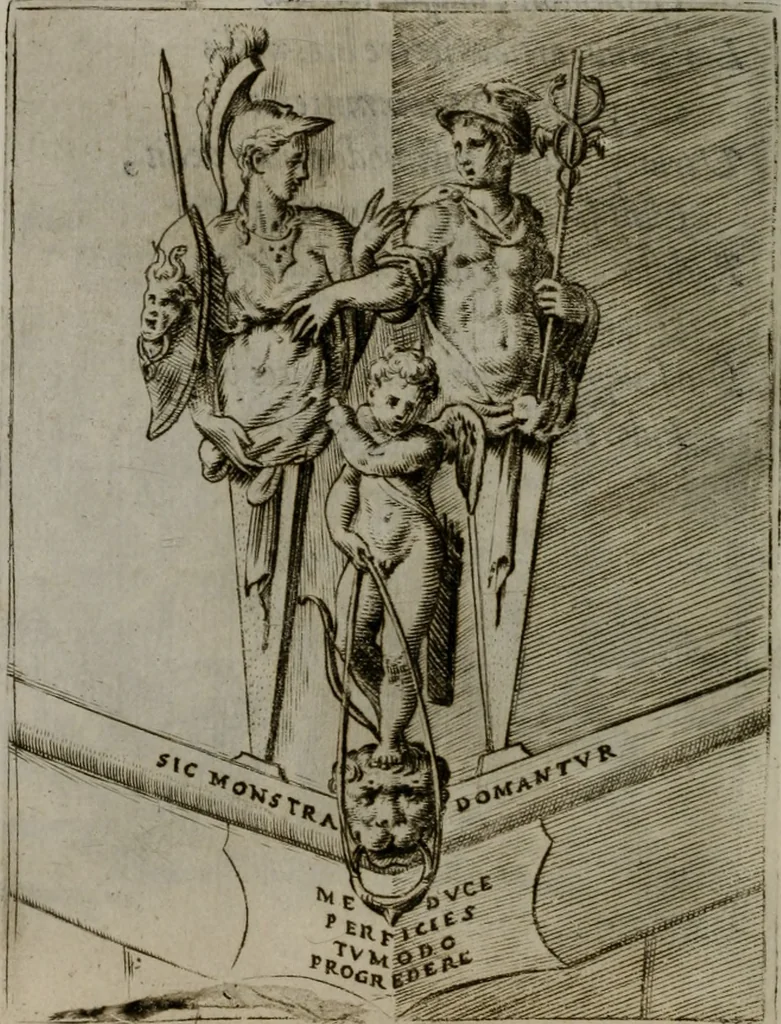 An illustration from Achillis Bocchii Bonon. Symbolicarum quaestionum, de vniuerso genere, quas serio ludebat, libri quinque, 1574, leaf 267