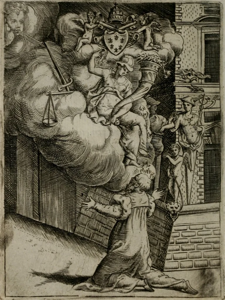 An illustration from Achillis Bocchii Bonon. Symbolicarum quaestionum, de vniuerso genere, quas serio ludebat, libri quinque, 1574, leaf 281