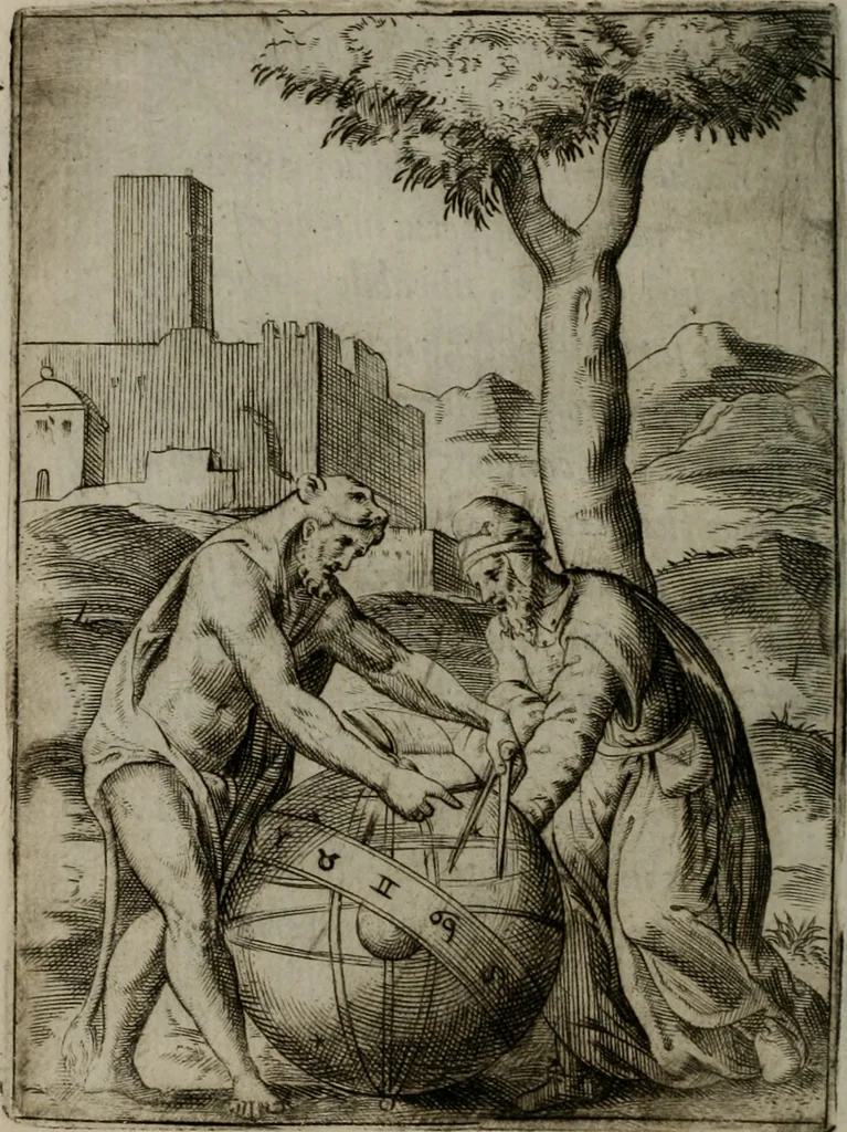 An illustration from Achillis Bocchii Bonon. Symbolicarum quaestionum, de vniuerso genere, quas serio ludebat, libri quinque, 1574, leaf 287