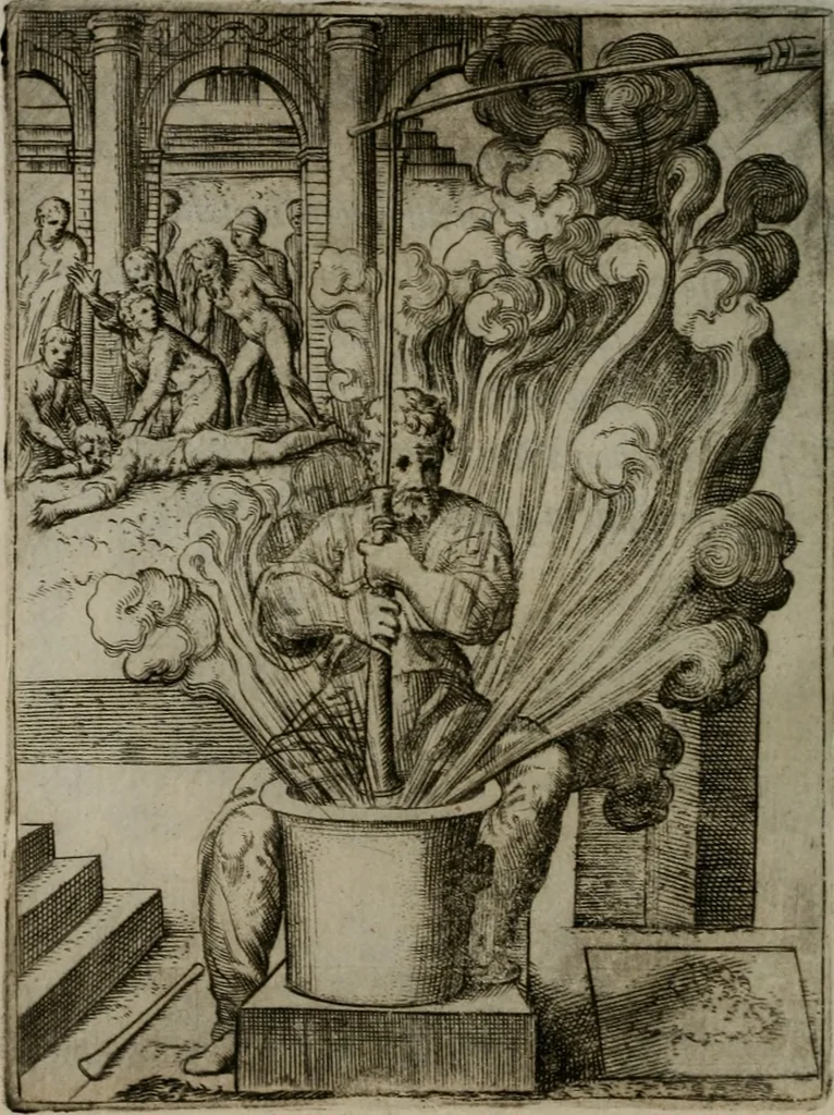 An illustration from Achillis Bocchii Bonon. Symbolicarum quaestionum, de vniuerso genere, quas serio ludebat, libri quinque, 1574, leaf 291