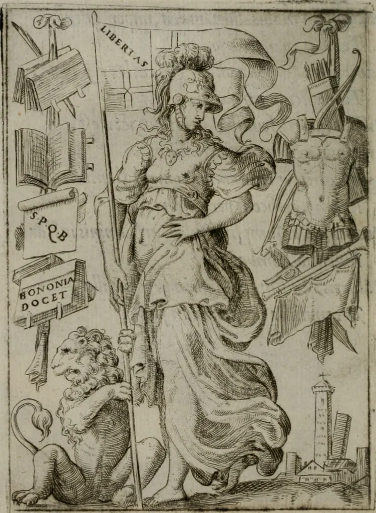 An illustration from Achillis Bocchii Bonon. Symbolicarum quaestionum, de vniuerso genere, quas serio ludebat, libri quinque, 1574, leaf 293