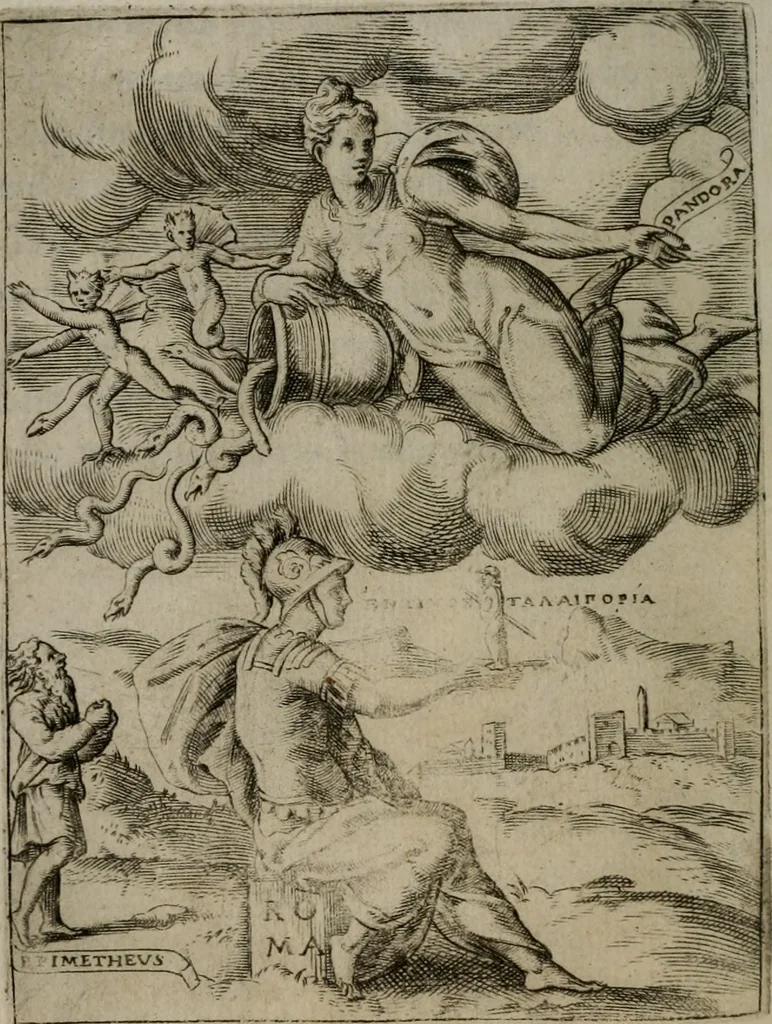 An illustration from Achillis Bocchii Bonon. Symbolicarum quaestionum, de vniuerso genere, quas serio ludebat, libri quinque, 1574, leaf 313
