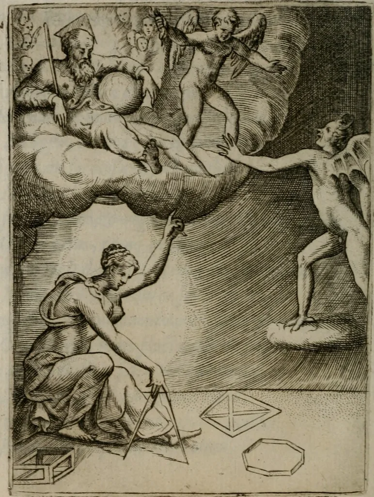 An illustration from Achillis Bocchii Bonon. Symbolicarum quaestionum, de vniuerso genere, quas serio ludebat, libri quinque, 1574, leaf 323