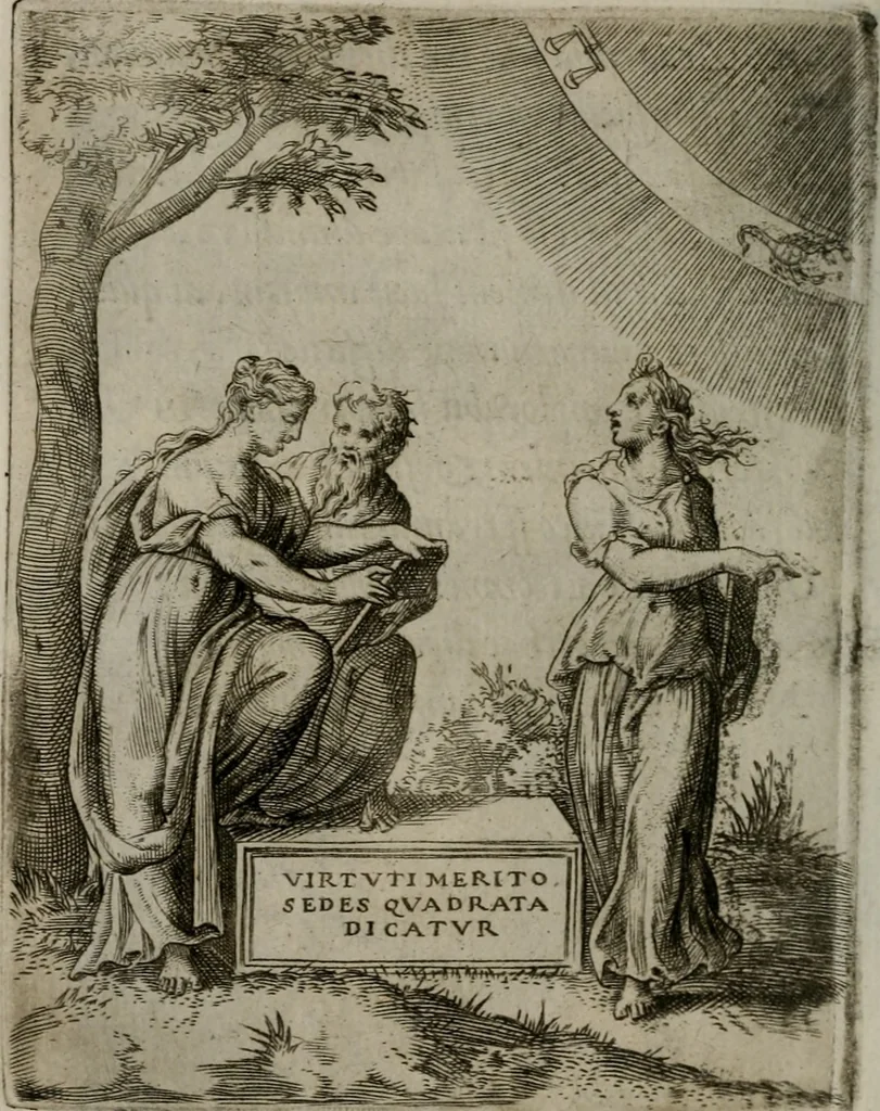 An illustration from Achillis Bocchii Bonon. Symbolicarum quaestionum, de vniuerso genere, quas serio ludebat, libri quinque, 1574, leaf 325