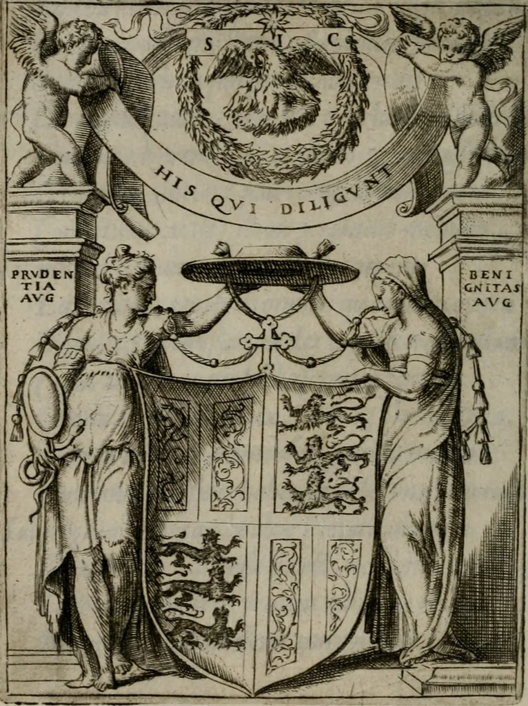 An illustration from Achillis Bocchii Bonon. Symbolicarum quaestionum, de vniuerso genere, quas serio ludebat, libri quinque, 1574, leaf 341