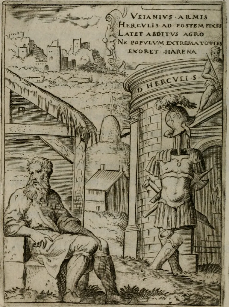 An illustration from Achillis Bocchii Bonon. Symbolicarum quaestionum, de vniuerso genere, quas serio ludebat, libri quinque, 1574, leaf 349