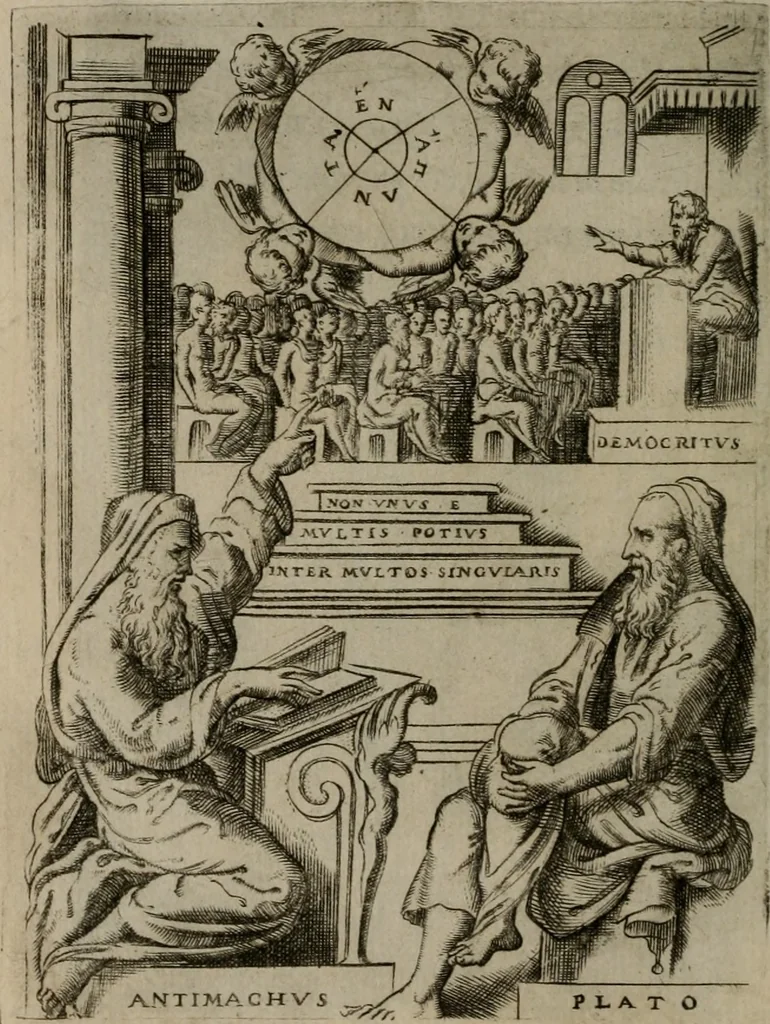 An illustration from Achillis Bocchii Bonon. Symbolicarum quaestionum, de vniuerso genere, quas serio ludebat, libri quinque, 1574, leaf 389