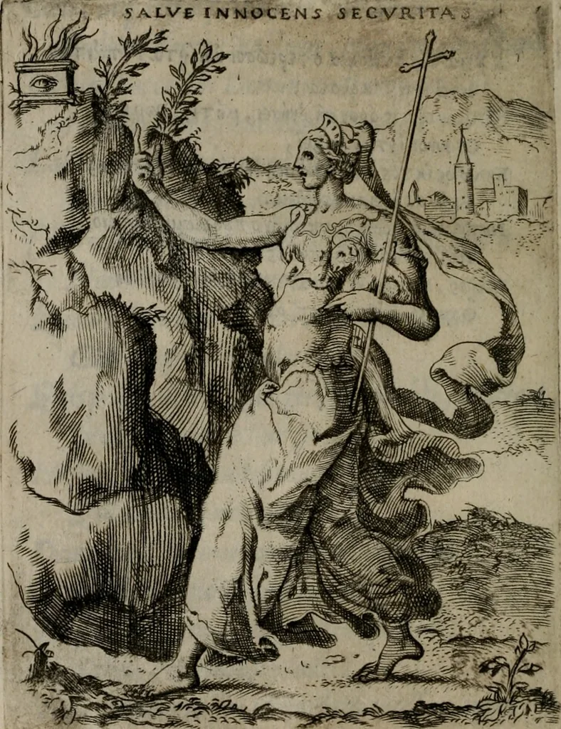 An illustration from Achillis Bocchii Bonon. Symbolicarum quaestionum, de vniuerso genere, quas serio ludebat, libri quinque, 1574, leaf 403
