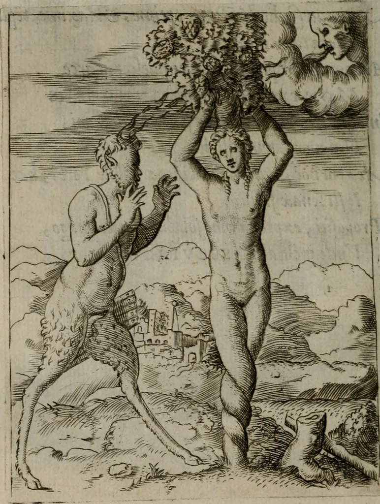 An illustration from Achillis Bocchii Bonon. Symbolicarum quaestionum, de vniuerso genere, quas serio ludebat, libri quinque, 1574, leaf 405