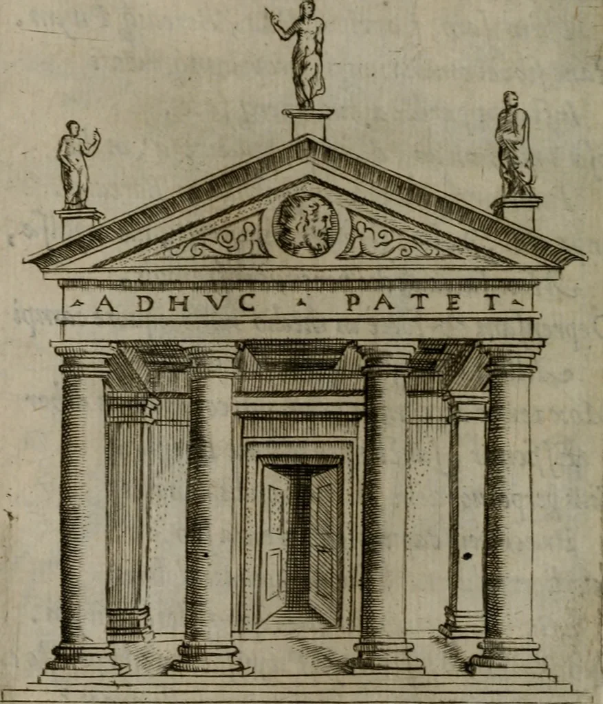 An illustration from Achillis Bocchii Bonon. Symbolicarum quaestionum, de vniuerso genere, quas serio ludebat, libri quinque, 1574, leaf 407