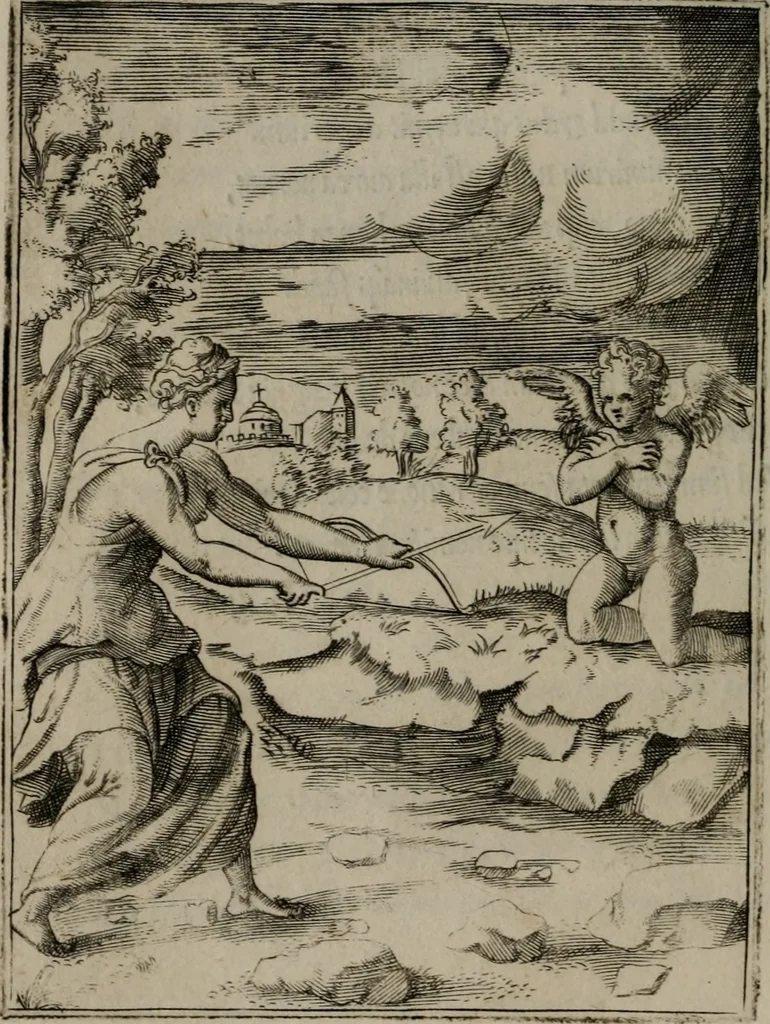 An illustration from Achillis Bocchii Bonon. Symbolicarum quaestionum, de vniuerso genere, quas serio ludebat, libri quinque, 1574, leaf 67