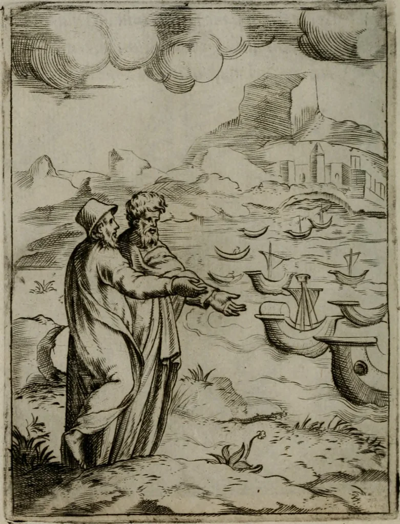 An illustration from Achillis Bocchii Bonon. Symbolicarum quaestionum, de vniuerso genere, quas serio ludebat, libri quinque, 1574, leaf 83