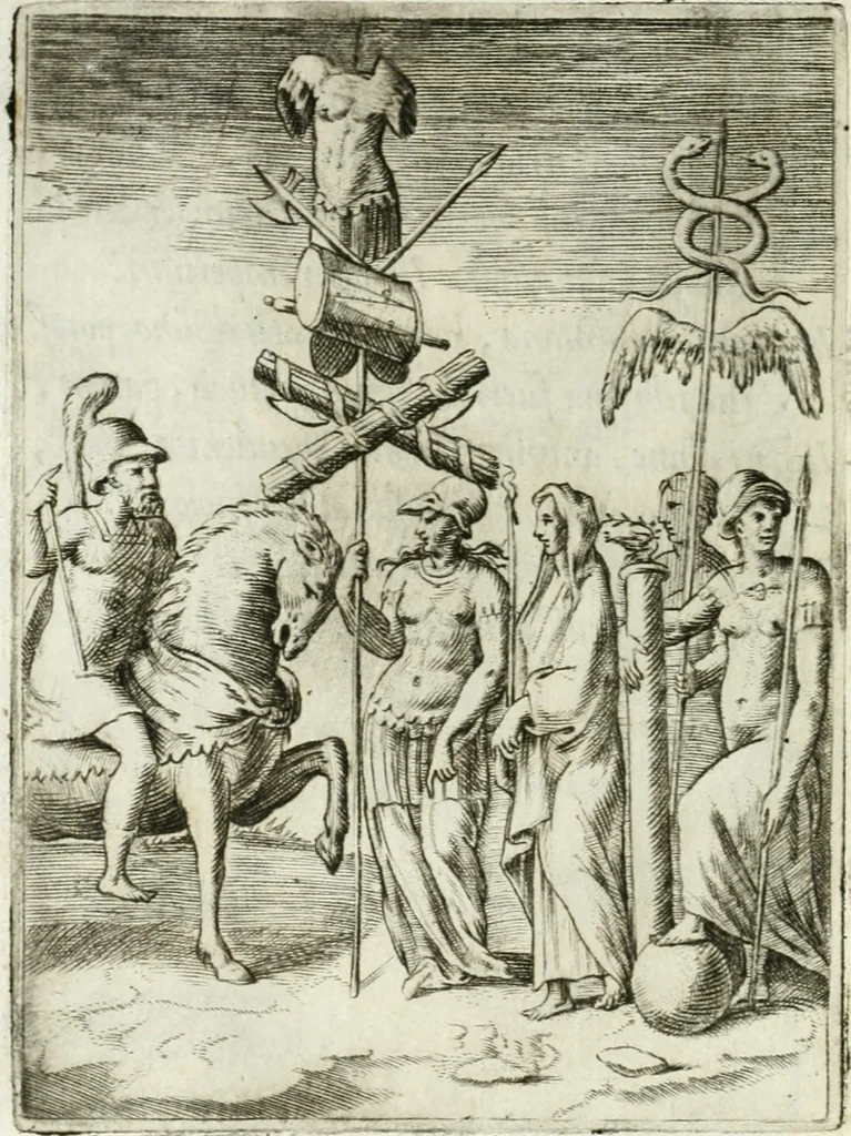 An illustration from Achillis Bocchii bonon. Symbolicarvm qvaestionvm de vniuerso genere, quas serio ludebat, libri qvinqve, 1574, leaf 103