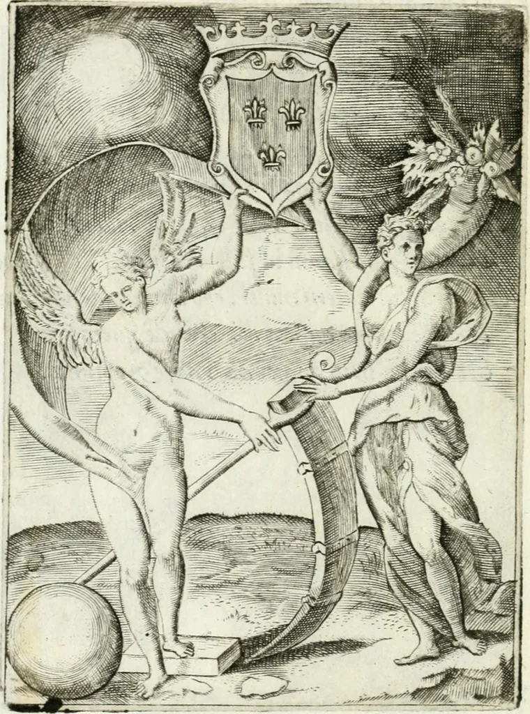 An illustration from Achillis Bocchii bonon. Symbolicarvm qvaestionvm de vniuerso genere, quas serio ludebat, libri qvinqve, 1574, leaf 105
