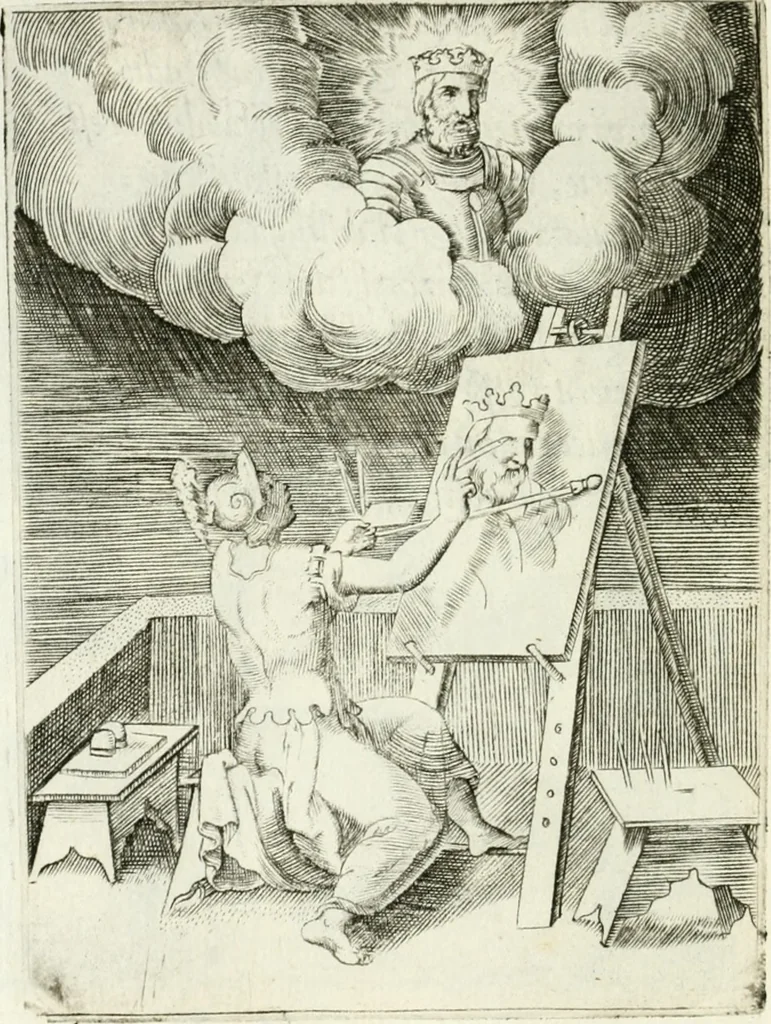 An illustration from Achillis Bocchii bonon. Symbolicarvm qvaestionvm de vniuerso genere, quas serio ludebat, libri qvinqve, 1574, leaf 107