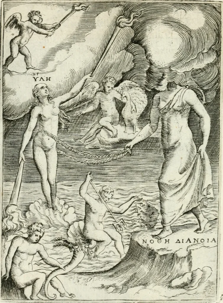 An illustration from Achillis Bocchii bonon. Symbolicarvm qvaestionvm de vniuerso genere, quas serio ludebat, libri qvinqve, 1574, leaf 115