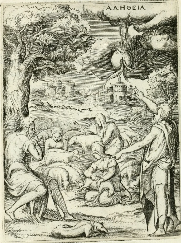 An illustration from Achillis Bocchii bonon. Symbolicarvm qvaestionvm de vniuerso genere, quas serio ludebat, libri qvinqve, 1574, leaf 123