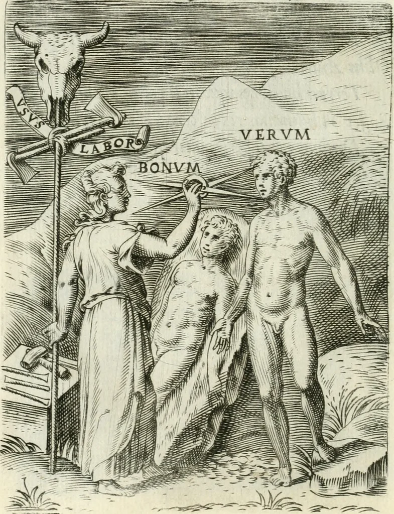 An illustration from Achillis Bocchii bonon. Symbolicarvm qvaestionvm de vniuerso genere, quas serio ludebat, libri qvinqve, 1574, leaf 133