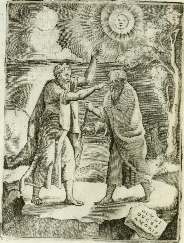 An illustration from Achillis Bocchii bonon. Symbolicarvm qvaestionvm de vniuerso genere, quas serio ludebat, libri qvinqve, 1574, leaf 141