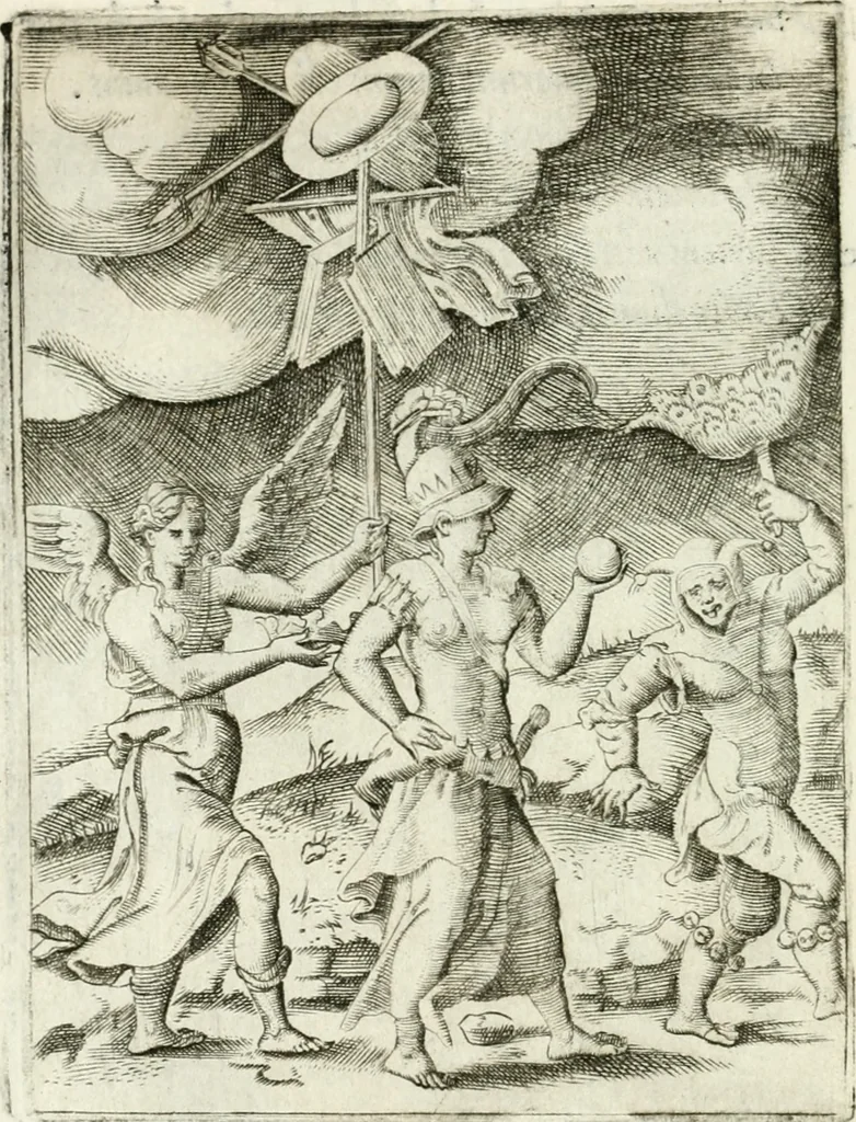 An illustration from Achillis Bocchii bonon. Symbolicarvm qvaestionvm de vniuerso genere, quas serio ludebat, libri qvinqve, 1574, leaf 145