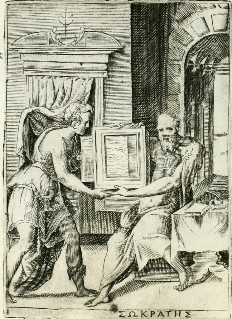 An illustration from Achillis Bocchii bonon. Symbolicarvm qvaestionvm de vniuerso genere, quas serio ludebat, libri qvinqve, 1574, leaf 181