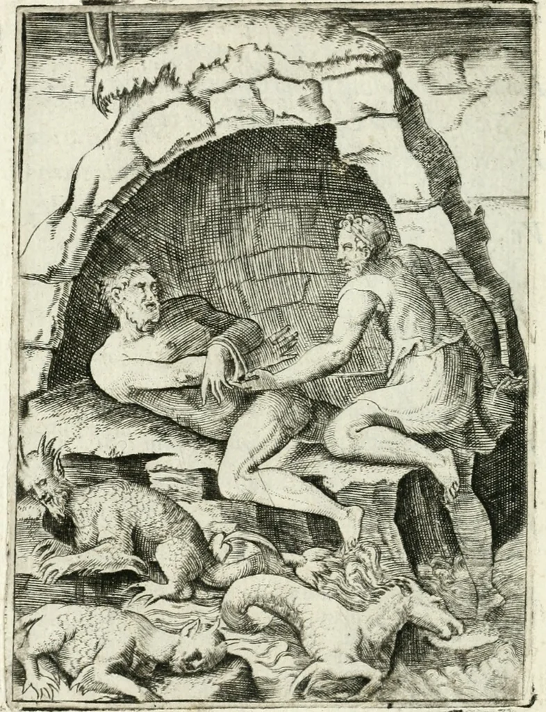 An illustration from Achillis Bocchii bonon. Symbolicarvm qvaestionvm de vniuerso genere, quas serio ludebat, libri qvinqve, 1574, leaf 185
