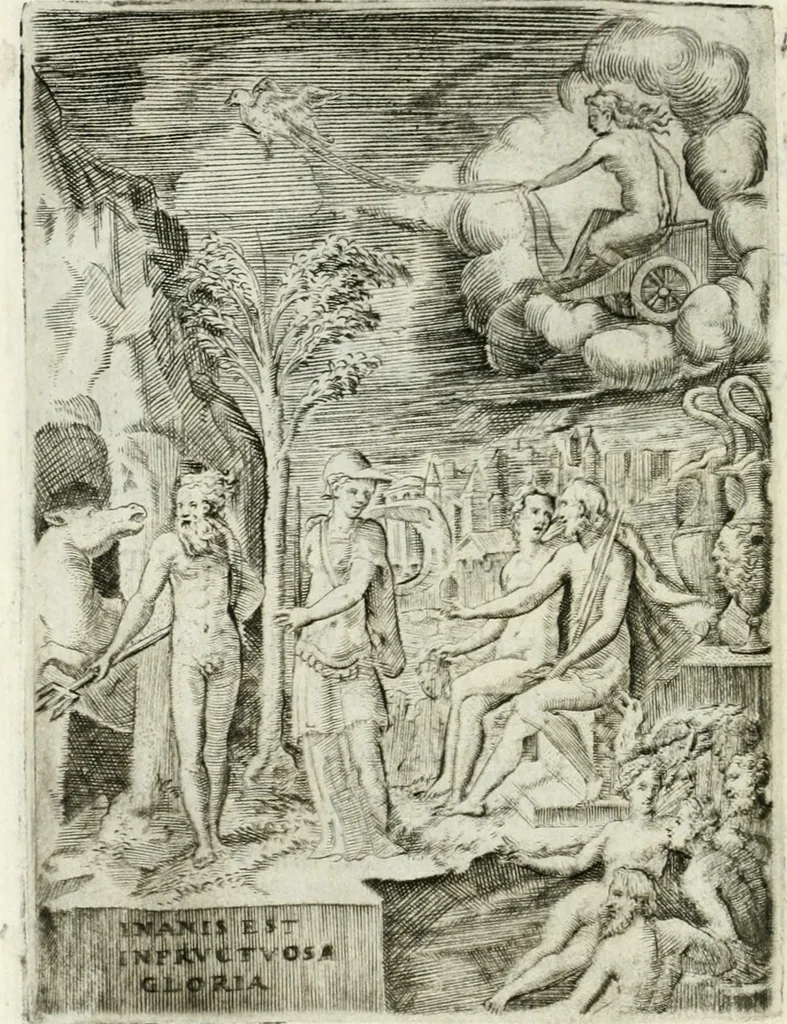 An illustration from Achillis Bocchii bonon. Symbolicarvm qvaestionvm de vniuerso genere, quas serio ludebat, libri qvinqve, 1574, leaf 195