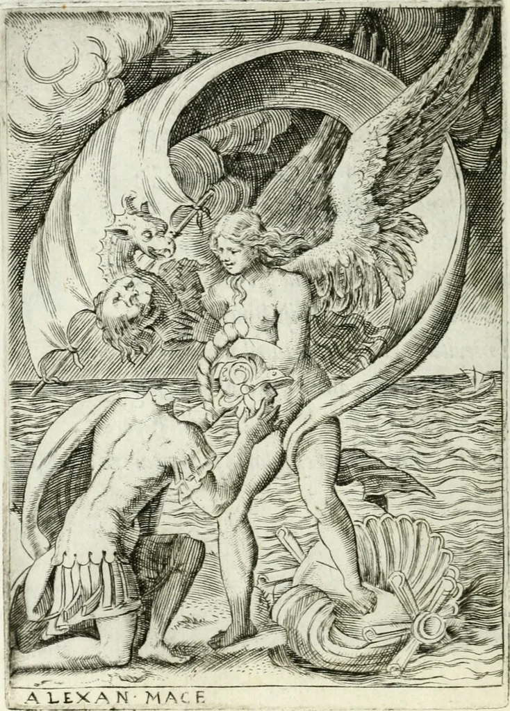 An illustration from Achillis Bocchii bonon. Symbolicarvm qvaestionvm de vniuerso genere, quas serio ludebat, libri qvinqve, 1574, leaf 197