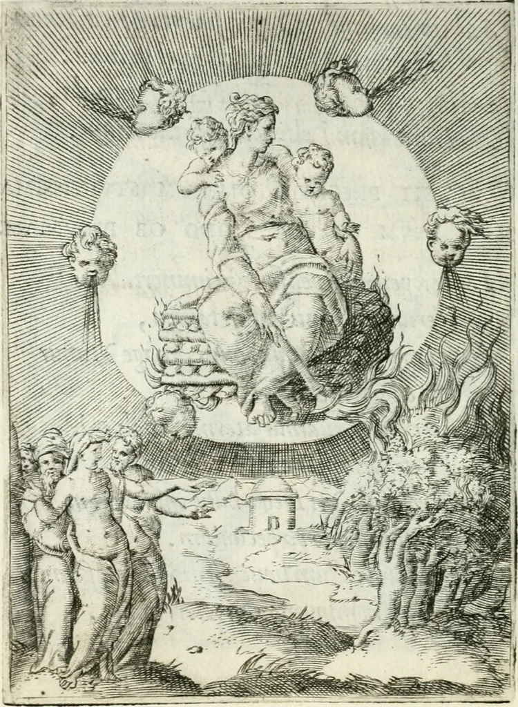 An illustration from Achillis Bocchii bonon. Symbolicarvm qvaestionvm de vniuerso genere, quas serio ludebat, libri qvinqve, 1574, leaf 219
