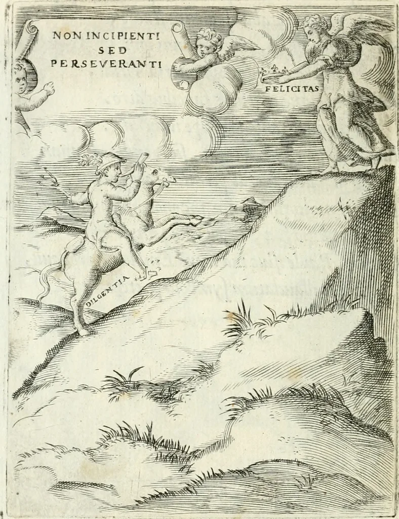 An illustration from Achillis Bocchii bonon. Symbolicarvm qvaestionvm de vniuerso genere, quas serio ludebat, libri qvinqve, 1574, leaf 239