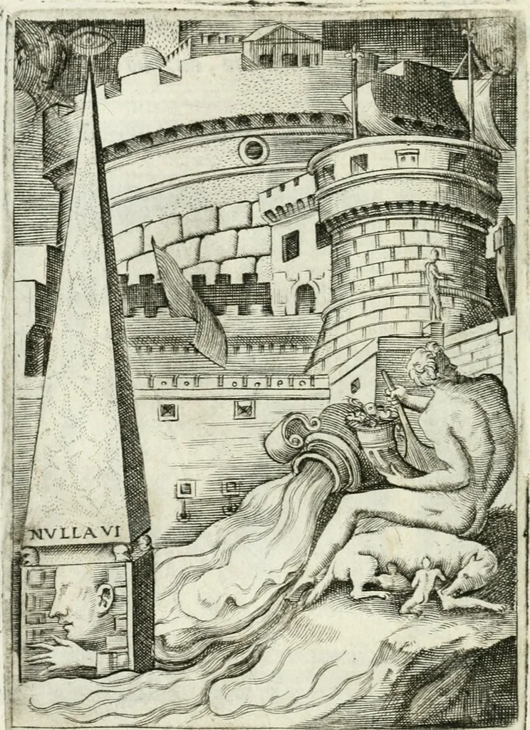 An illustration from Achillis Bocchii bonon. Symbolicarvm qvaestionvm de vniuerso genere, quas serio ludebat, libri qvinqve, 1574, leaf 261