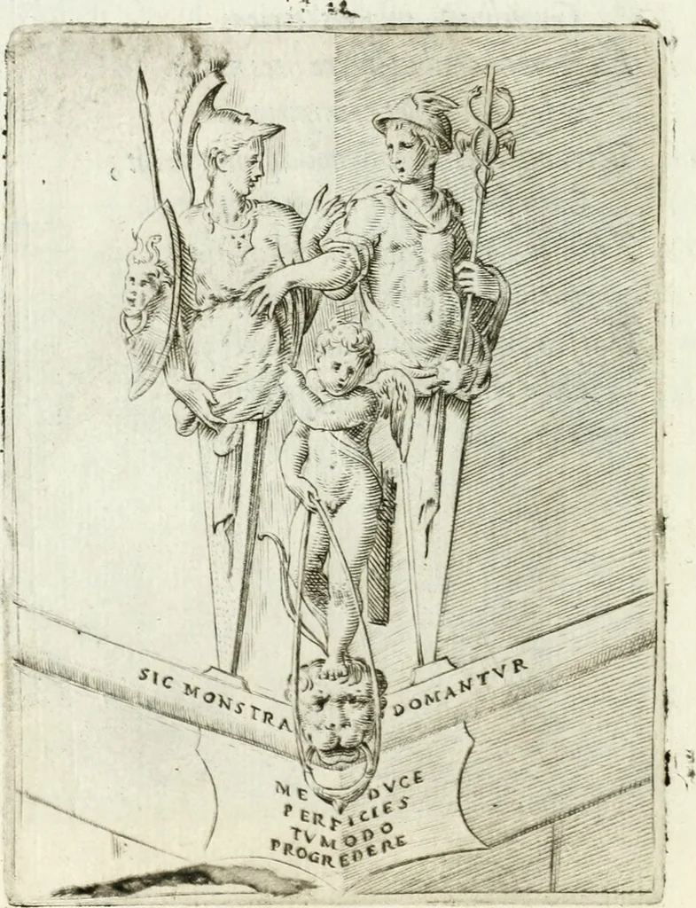 An illustration from Achillis Bocchii bonon. Symbolicarvm qvaestionvm de vniuerso genere, quas serio ludebat, libri qvinqve, 1574, leaf 271