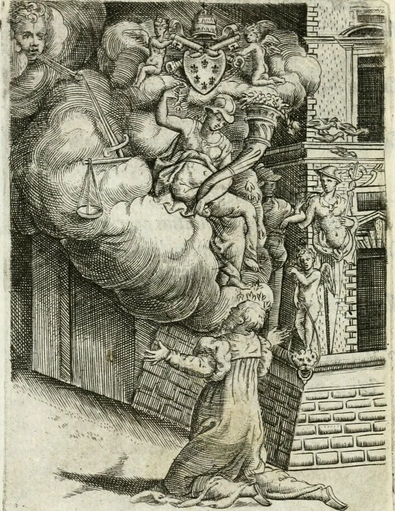 An illustration from Achillis Bocchii bonon. Symbolicarvm qvaestionvm de vniuerso genere, quas serio ludebat, libri qvinqve, 1574, leaf 285
