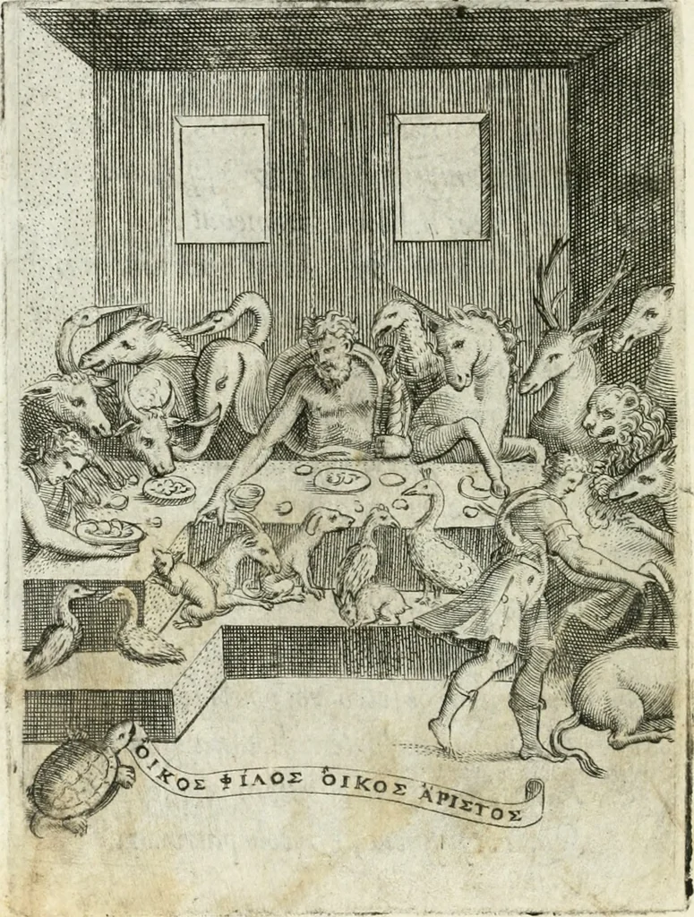 An illustration from Achillis Bocchii bonon. Symbolicarvm qvaestionvm de vniuerso genere, quas serio ludebat, libri qvinqve, 1574, leaf 287