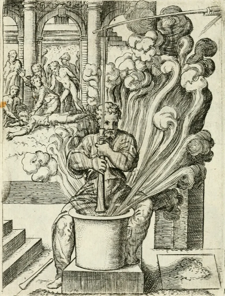 An illustration from Achillis Bocchii bonon. Symbolicarvm qvaestionvm de vniuerso genere, quas serio ludebat, libri qvinqve, 1574, leaf 295