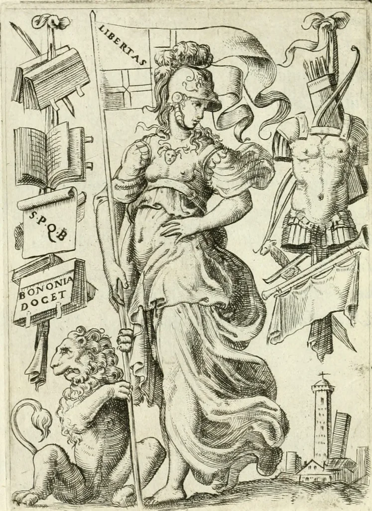 An illustration from Achillis Bocchii bonon. Symbolicarvm qvaestionvm de vniuerso genere, quas serio ludebat, libri qvinqve, 1574, leaf 297