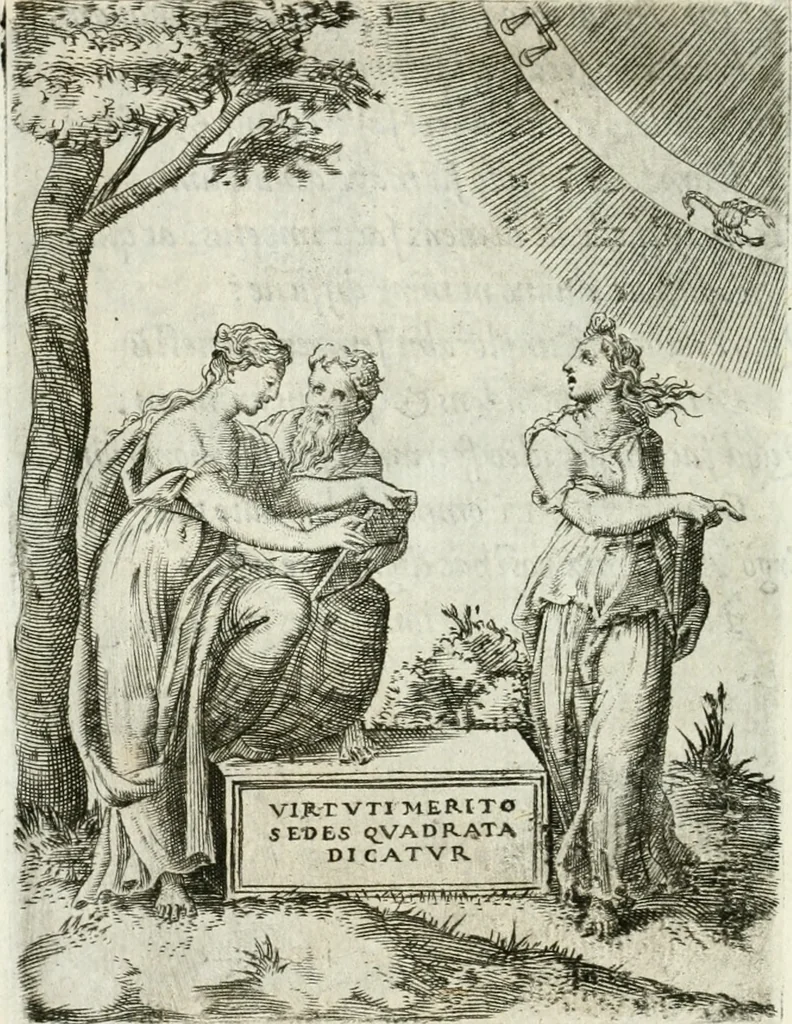 An illustration from Achillis Bocchii bonon. Symbolicarvm qvaestionvm de vniuerso genere, quas serio ludebat, libri qvinqve, 1574, leaf 329