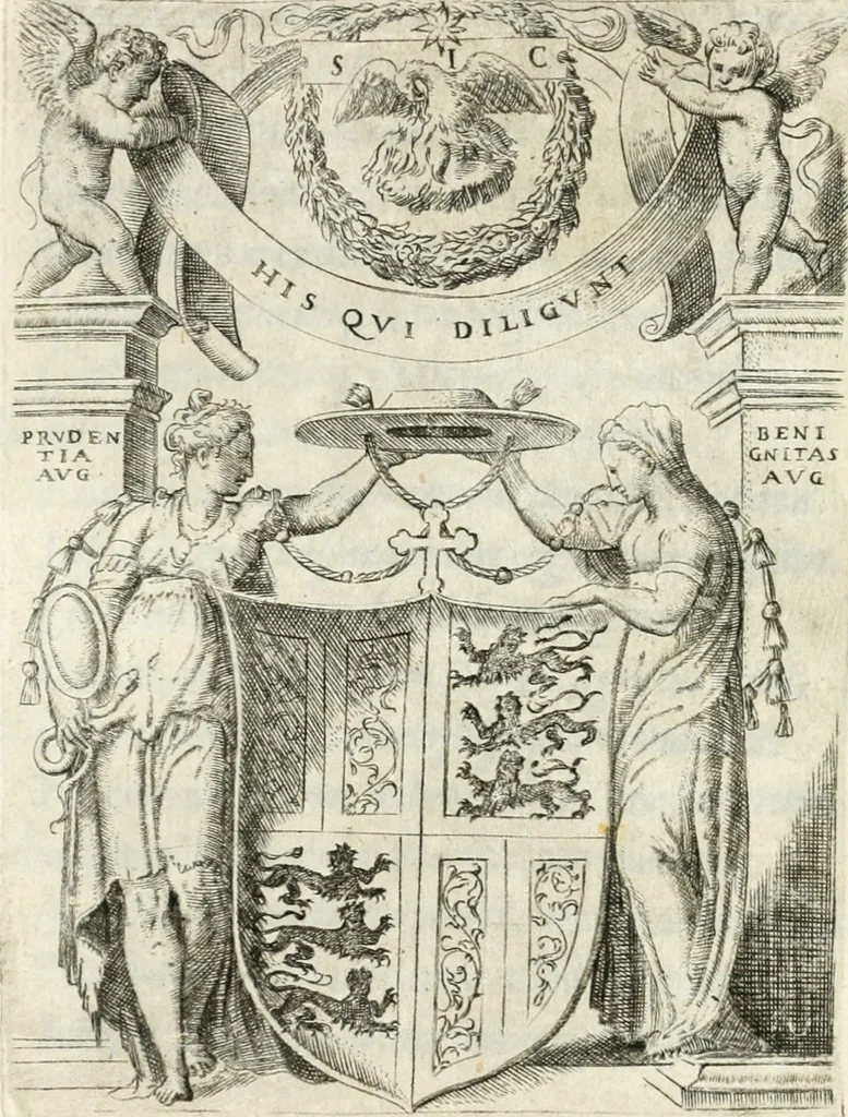 An illustration from Achillis Bocchii bonon. Symbolicarvm qvaestionvm de vniuerso genere, quas serio ludebat, libri qvinqve, 1574, leaf 345