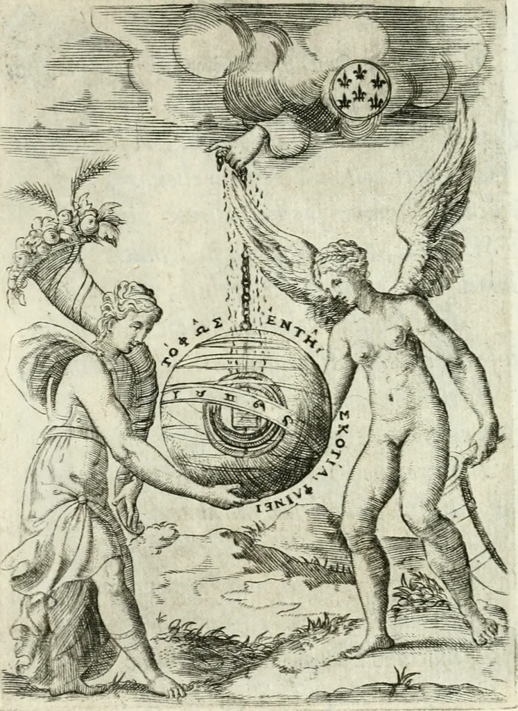 An illustration from Achillis Bocchii bonon. Symbolicarvm qvaestionvm de vniuerso genere, quas serio ludebat, libri qvinqve, 1574, leaf 347